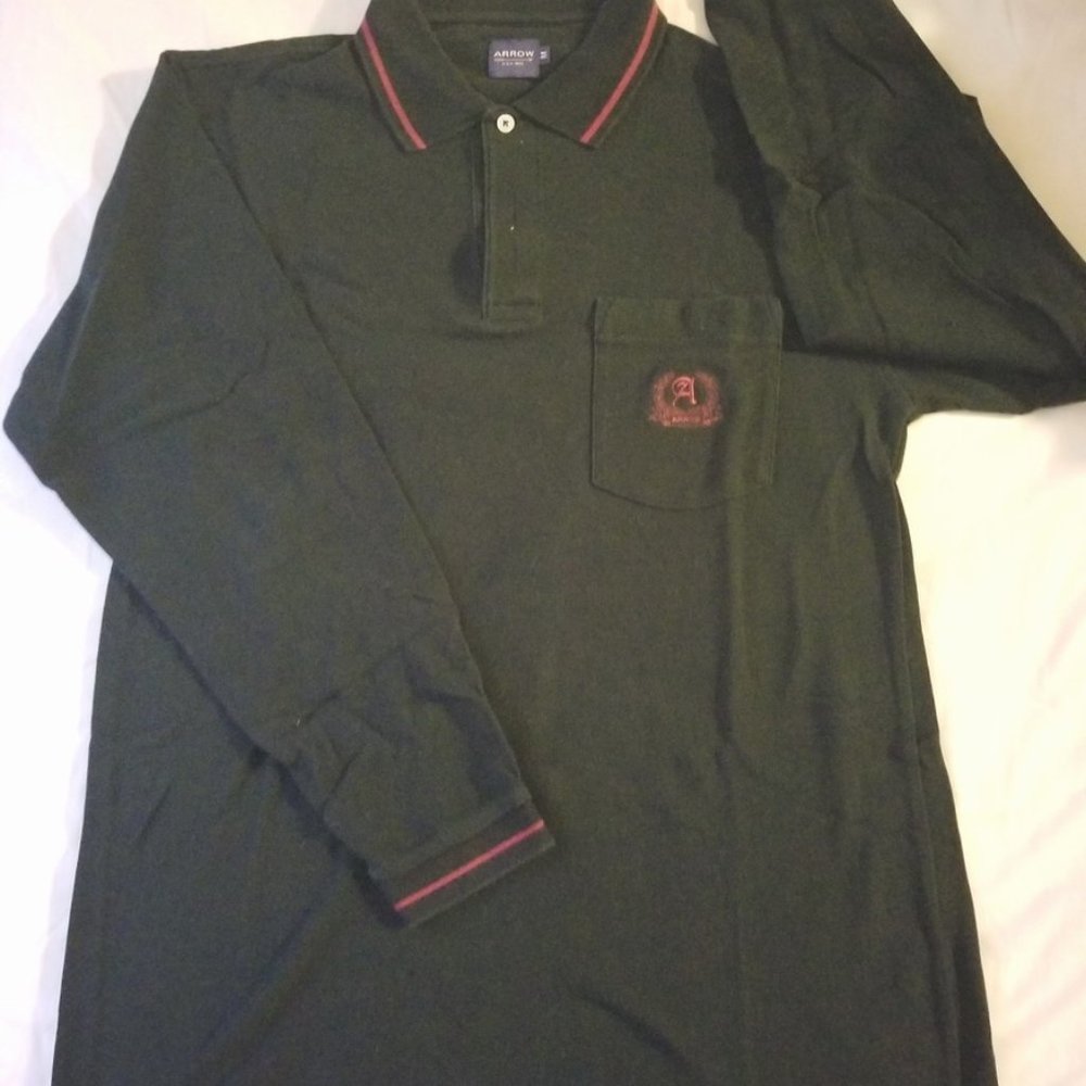 ARROW USA 1851 Black long-sleeve casual collar top